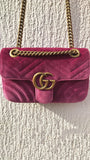 GG Marmont Velvet Mini Bag in Candy Pink